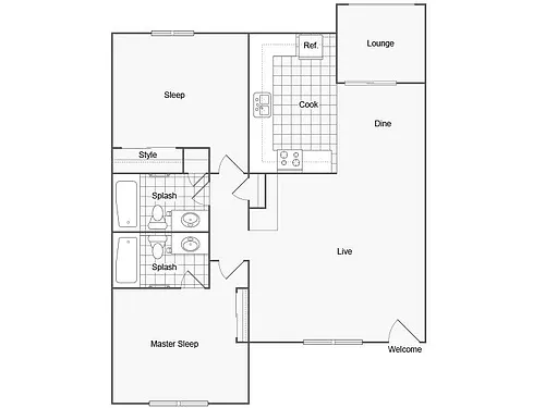 Floor plan 2X2S