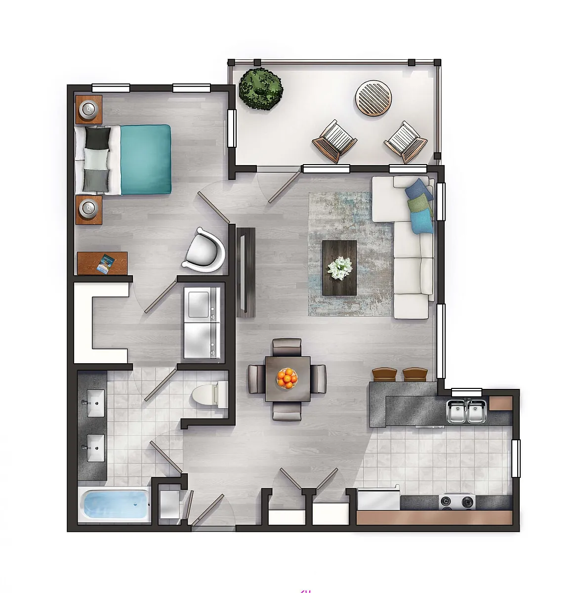 Floor plan The Princeton with Balcony