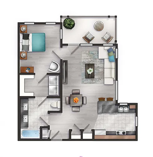 Floor plan The Princeton with Balcony