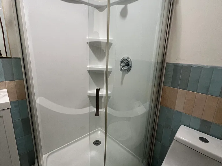 bathroom with walk in shower