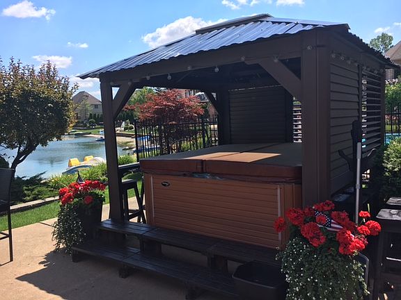 Hot tub and gazebo