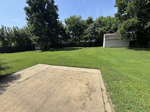 Backyard and storage building