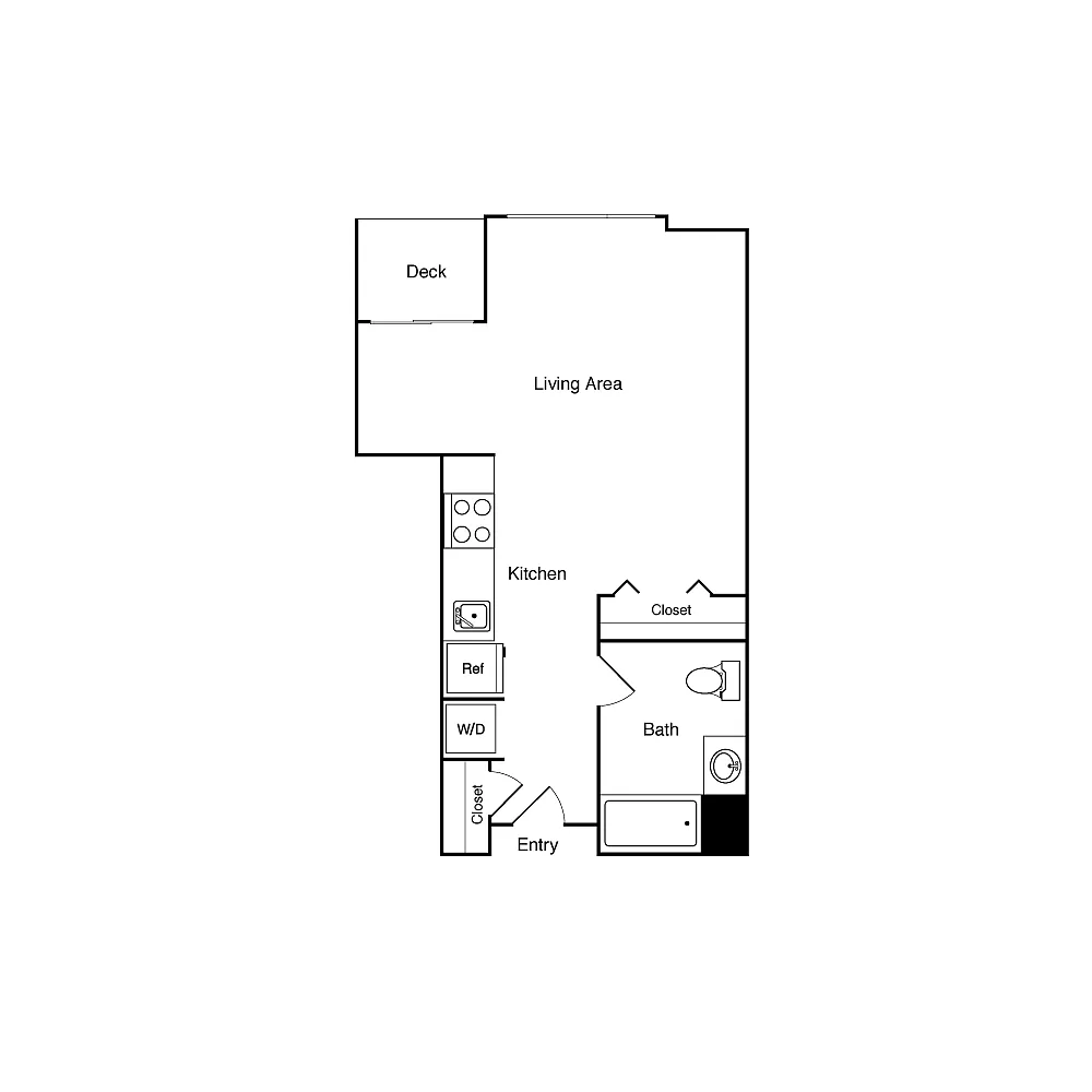 Floor plan Studio 322, 422 - SW