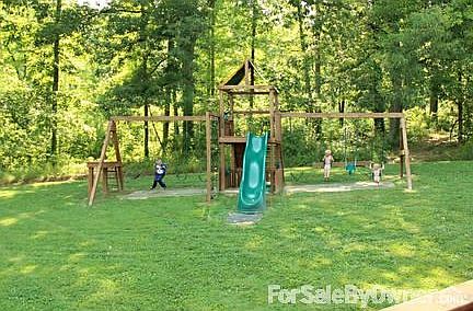 Custom built swingset with zipline
