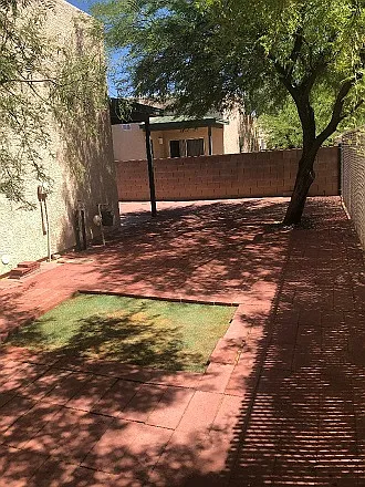 Paved rear yard