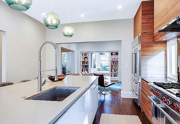 Spacious kitchen and living