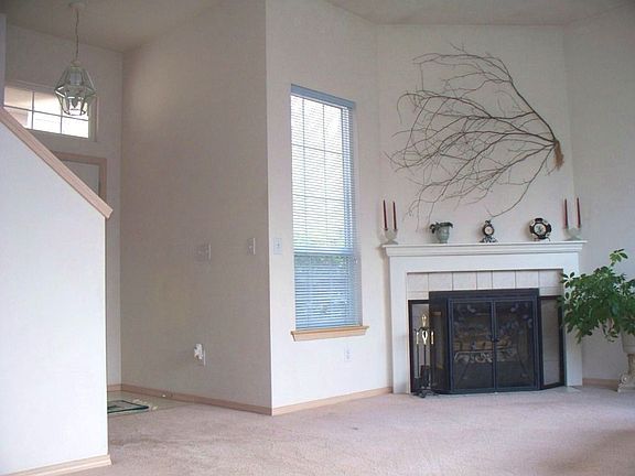 Entry and fireplace