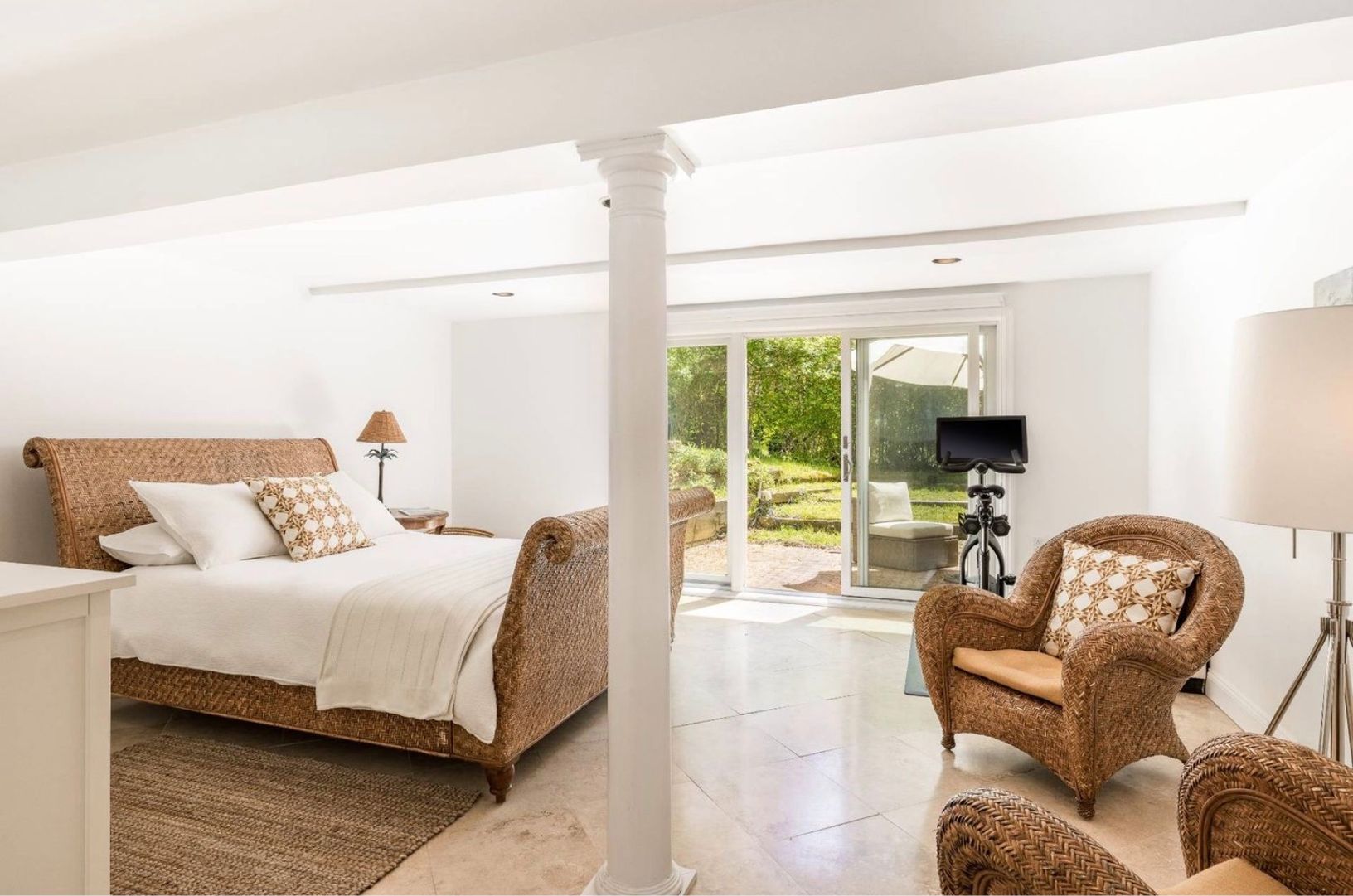  queen bedroom, SoulCycle available and/or stored away for more space, access to patio, pool & front 