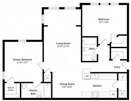Floor plan Two Bedroom A