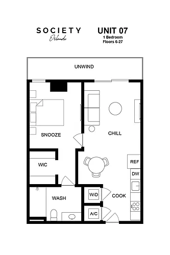 Floor plan 1 Bed - A11