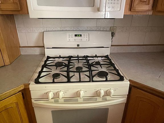 gas range and microwave