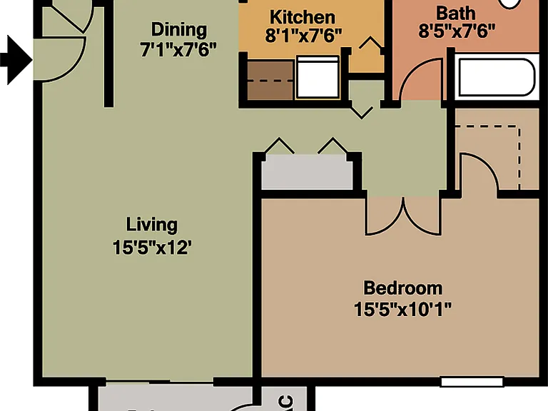 1 Bedroom Floor Plan 1 Bedroom Floor Plan