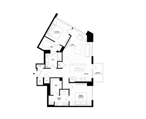 Floor plan 2 Bed/2 Bath-B5
