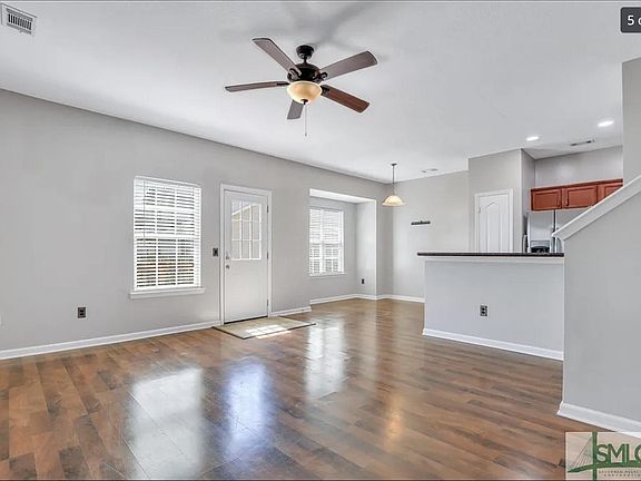 Open living space and kitchen