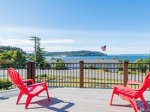 Front deck with sweeping views of Puget Sound