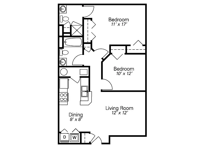 Floor plan 2-BR Garden