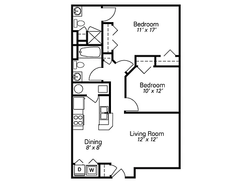 Floor plan 2-BR Garden