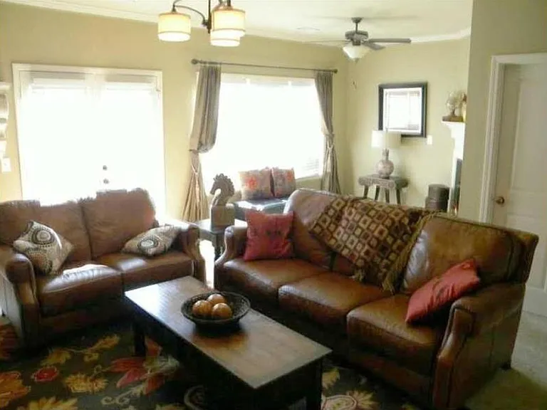 Living. Room with French doors to deck
