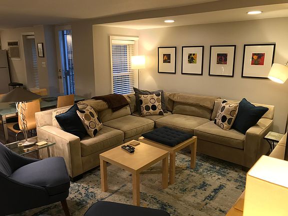 Sectional sofa in living area.