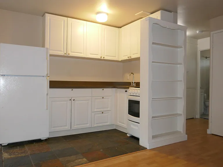 open kitchen with wonderful little shelving unit