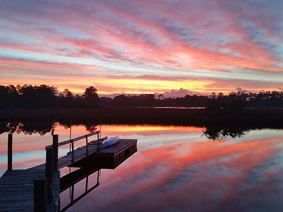 backyard river sunrise