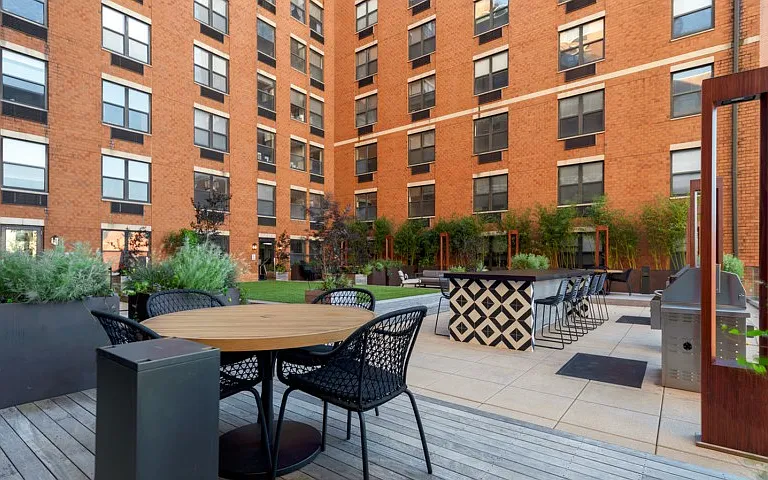 Outdoor picnic tables