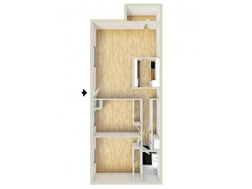 Floor plan Two Bedroom Private Entry