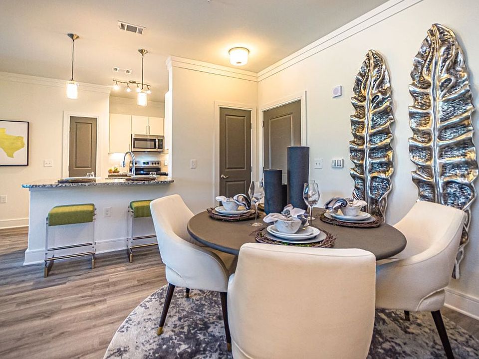 Dining area with hard surface flooring