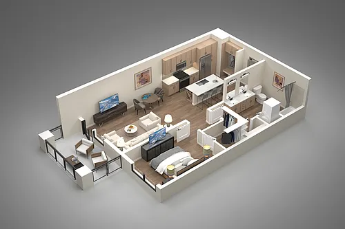 Floor plan 1 Bed/1 Bath