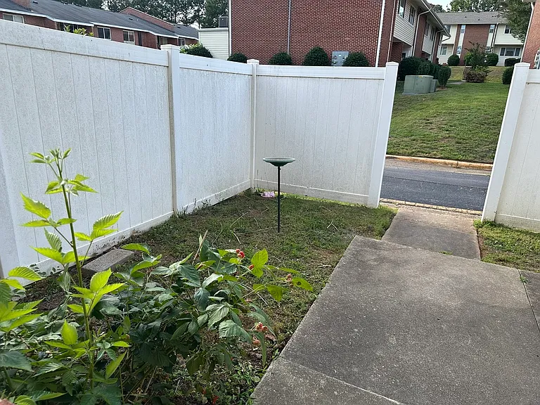 Backyard and entry way