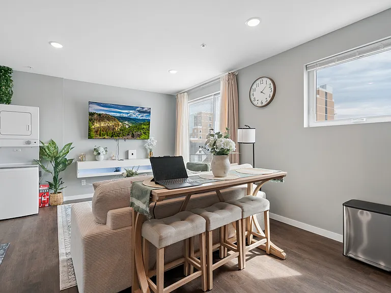 Dedicated dining space perfect for meals or remote work