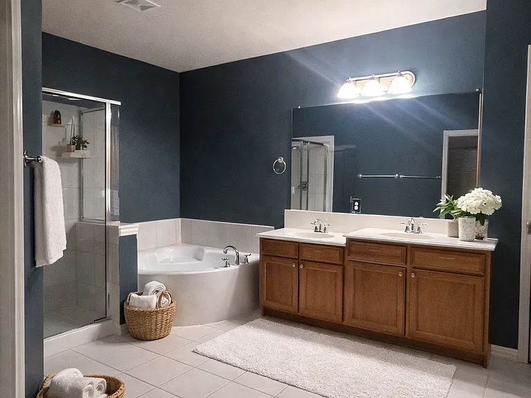 Master bath- includes linen closet and private toilet