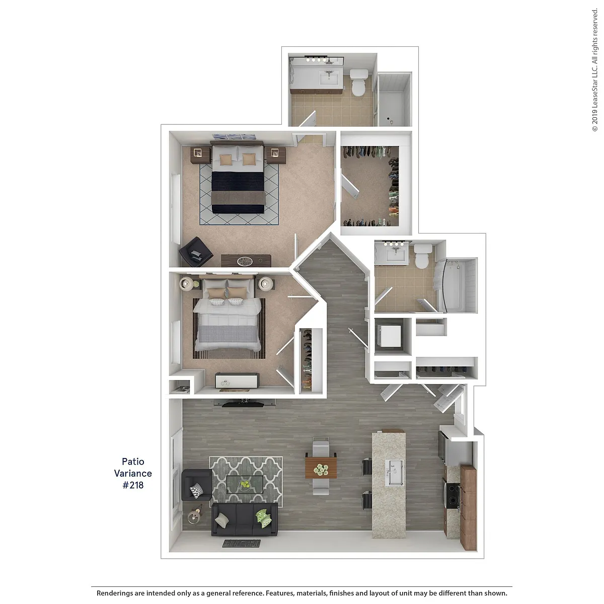 Floor plan C04 - 2 bed/2 bath