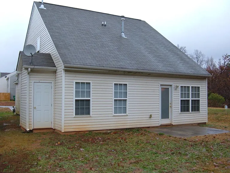 rear view storage and patio
