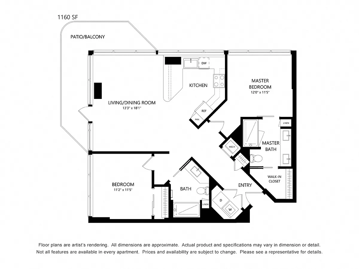 Floor plan 2 Bedroom C