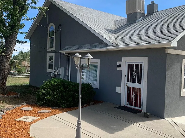 front door and patio
