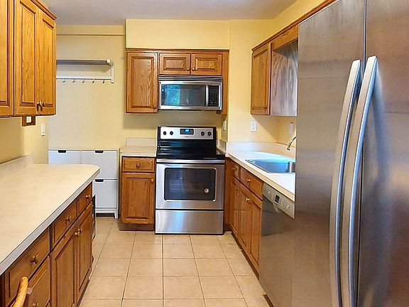 Kitchen with stainless steel appliances