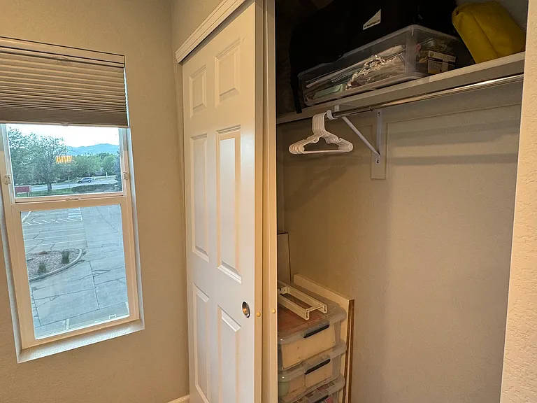Bedroom closet. Mountain views.