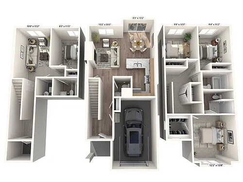 Floor plan 4 Bedroom Townhome