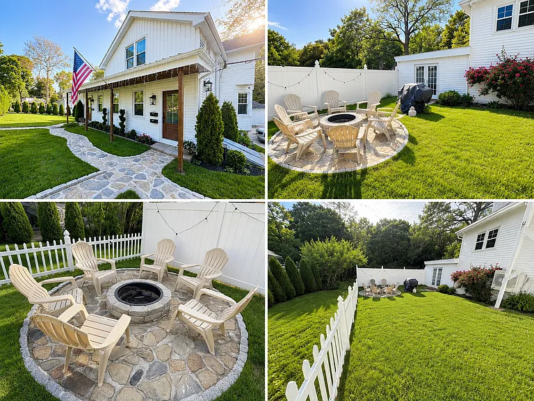 Front of the house (entrances for other apartments) and Private Backyard for this apartment