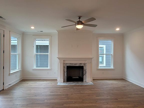Living room with fireplace