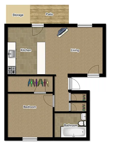 Floor plan One Bedroom One bathroom