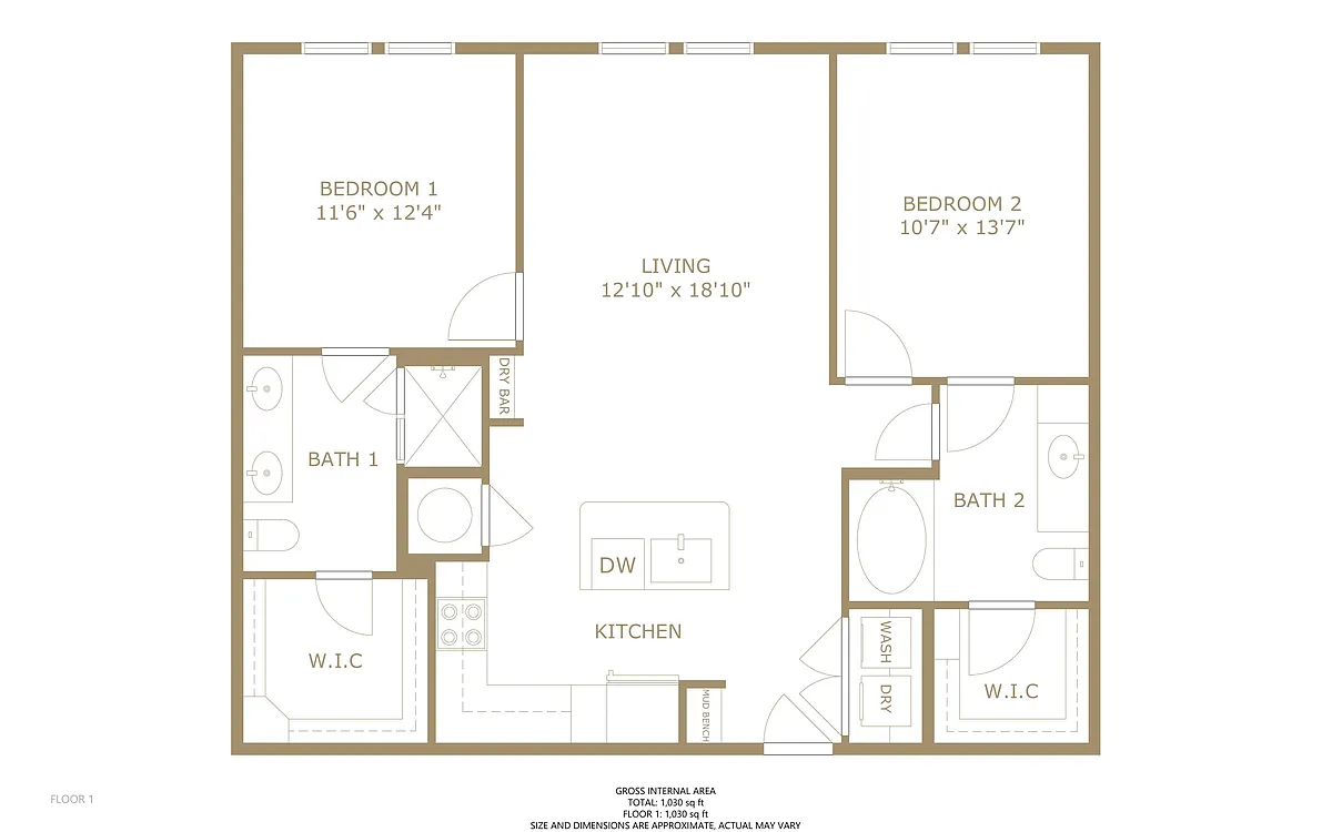 Floor plan 2 bedroom 2 bath
