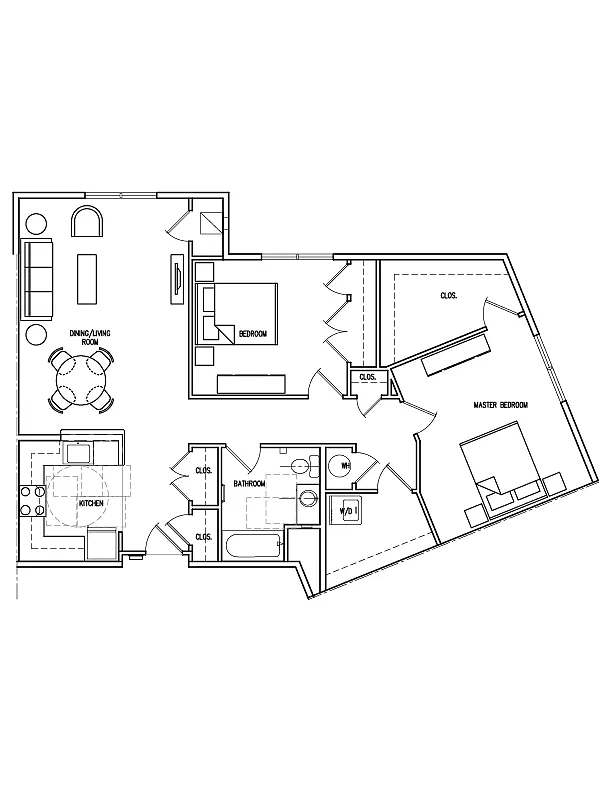 Floor plan 2 Bedrooms 1 Bath