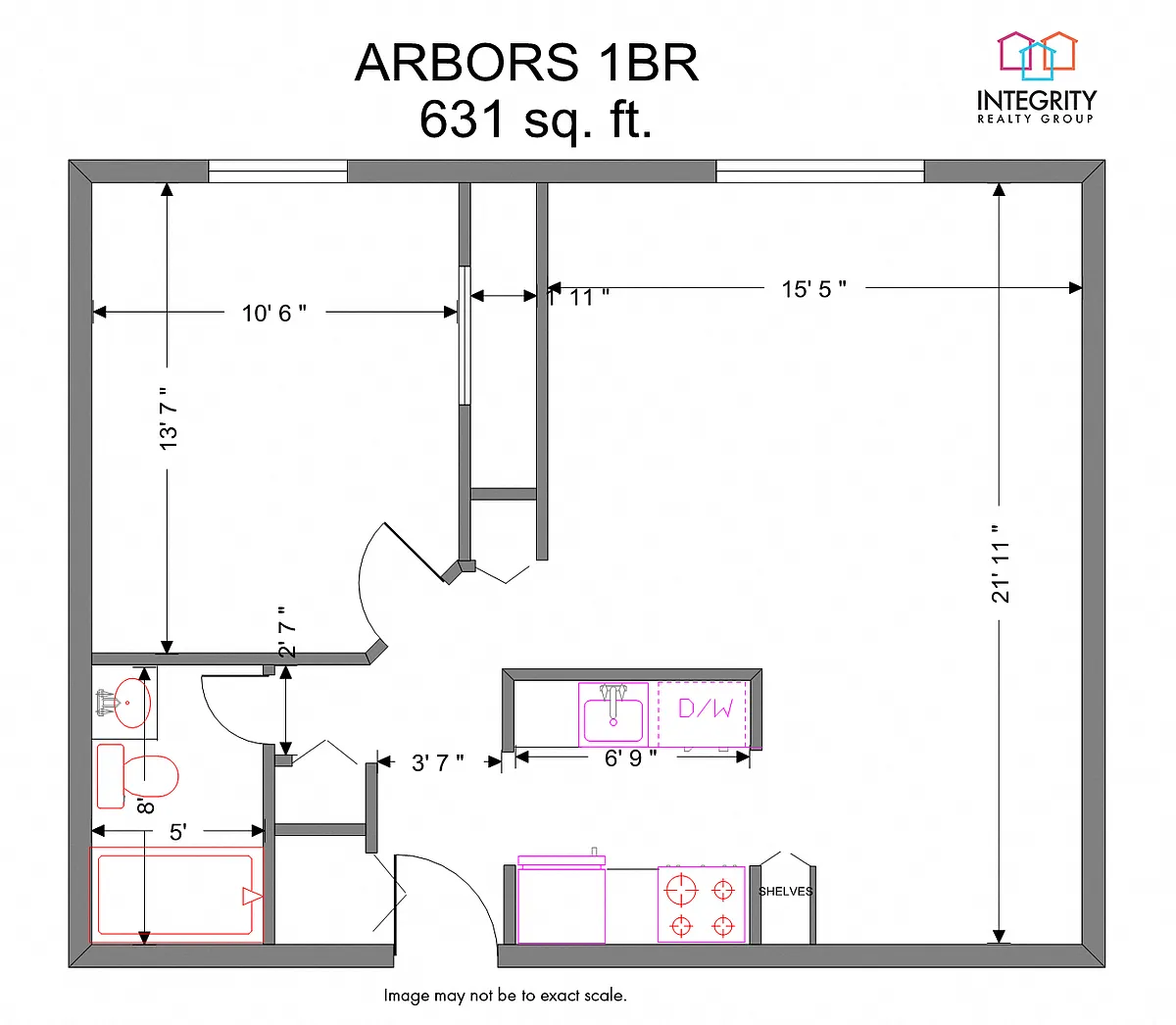 Floor plan 1 Bedroom 1 Bath