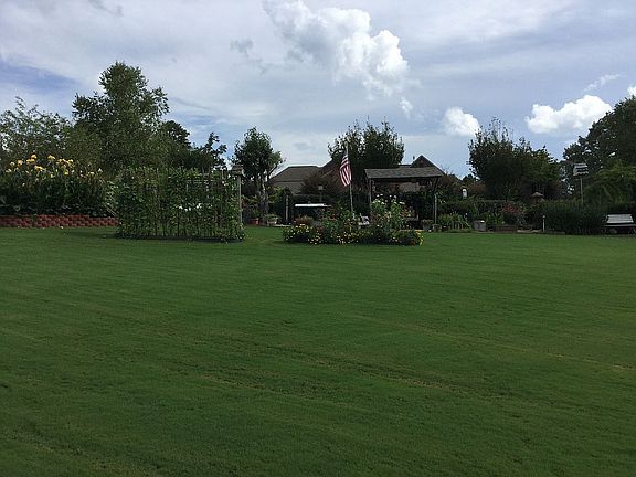 Raised bed gardens in back 
