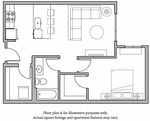 Floor plan A4 1Bed North