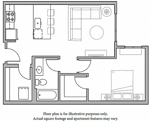 Floor plan A4 1Bed North