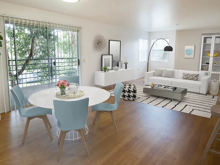 Living Room with Hard Surface Flooring and Balcony
