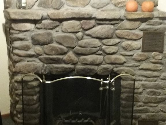 fireplace in living area